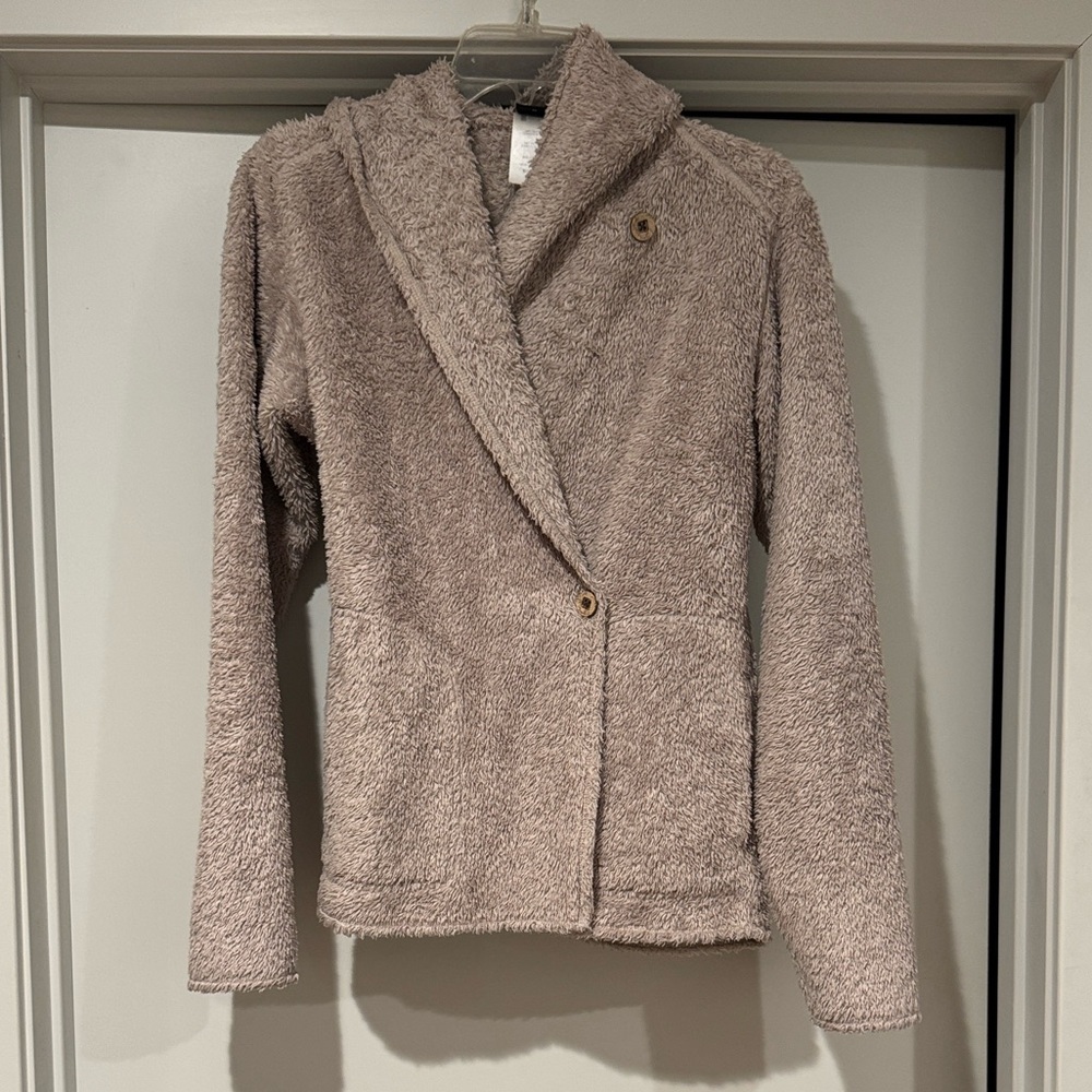 Patagonia Beige Fleece Hooded Jacket
